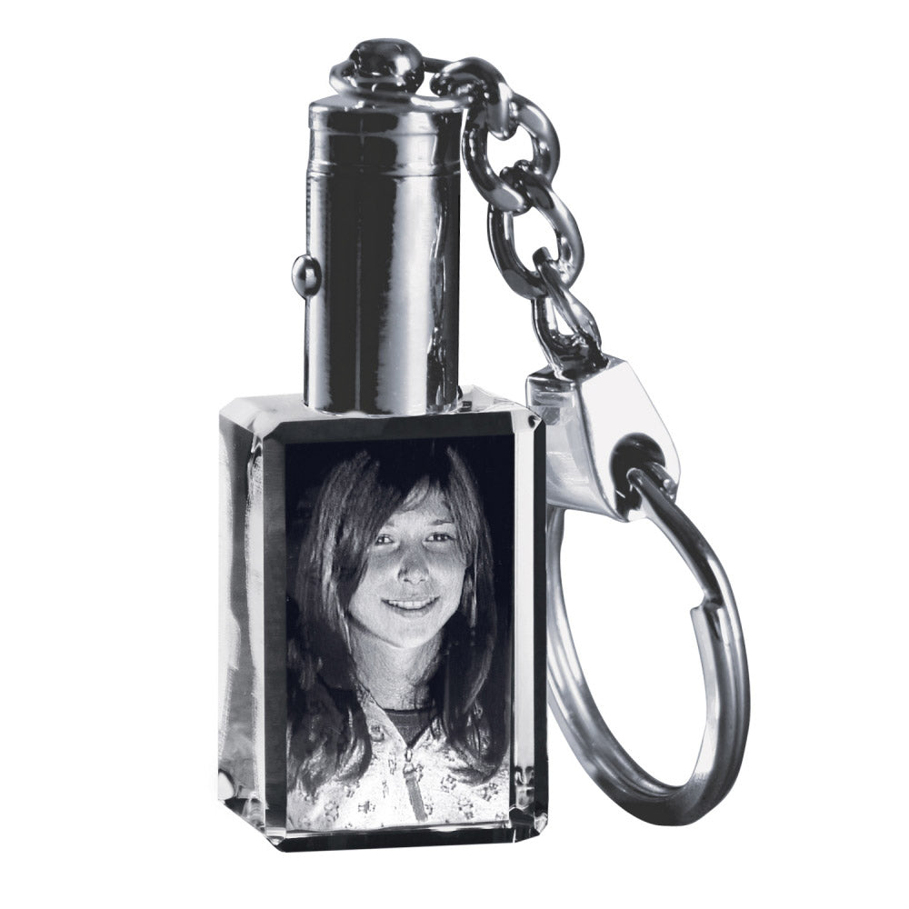 3D Sleutelhanger in glas met licht - 1 persoon
