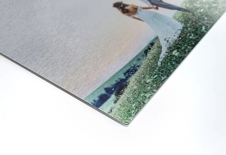 Foto op geborsteld aluminium