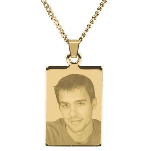 Collier avec rectangle gravé