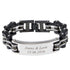 Bracelet gravé en acier inoxydable pour homme