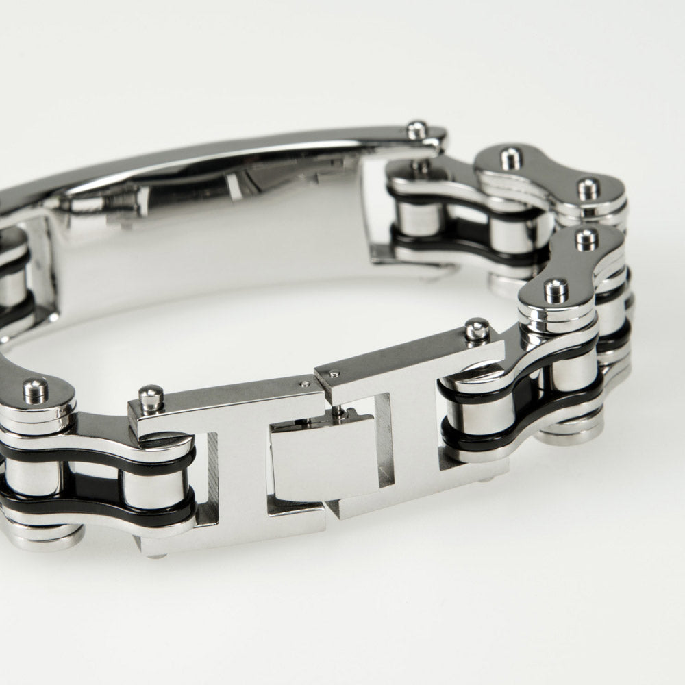 Bracelet gravé en acier inoxydable pour homme