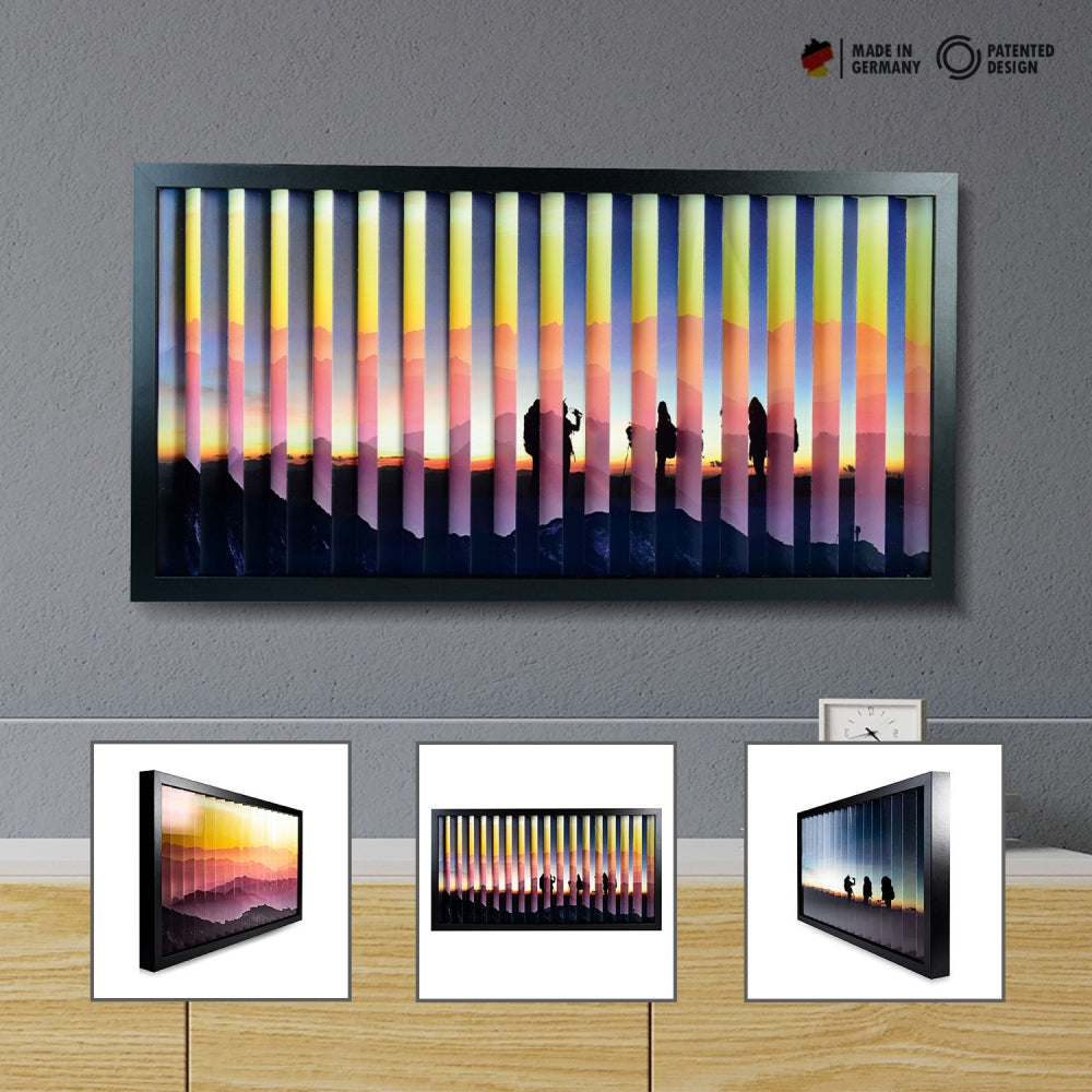 Zigzagfoto gepersonaliseerd - 63 x 33 cm lijst zwart