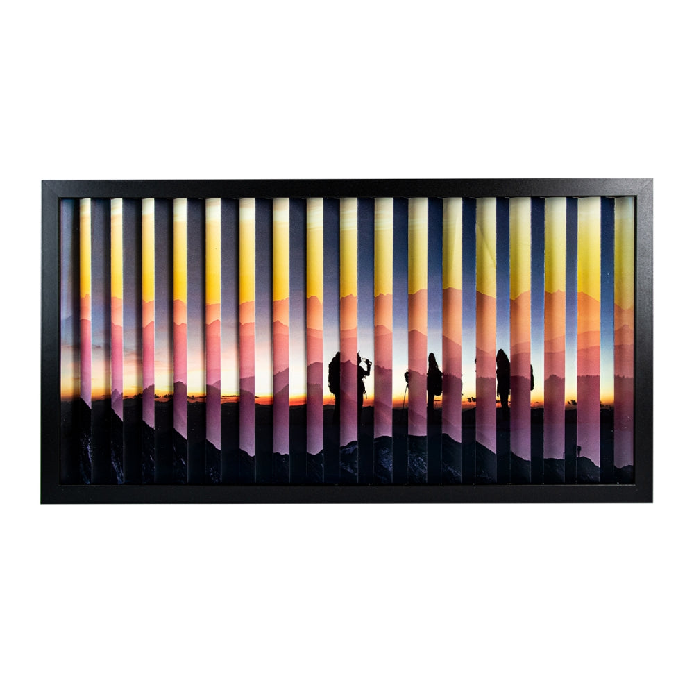 Zigzagfoto gepersonaliseerd - 63 x 33 cm lijst zwart