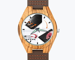 Gegraveerde houten horloge voor heren