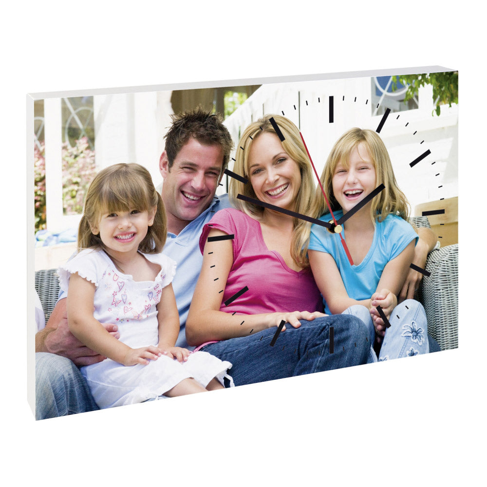 Horloge murale photo MDF rectangulaire