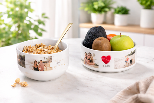 Ontbijtkom / Serveerkom met foto of tekst